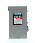 Front view of a 2 Pole 60 Amp 240 Volt General Duty Indoor Non Fusible Safety Switch with visible blade, steel door, on-off indicator