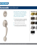 Front Entry Handleset With Flair Lever In Antique Brass, One Sided Keyed Deadbolt, Plymouth Style Exterior Door Hardware