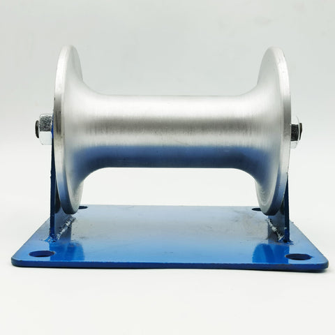 Beefy Heavy Duty Cable Puller Sheave aluminum 6-inch U-groove base for large scale laying industrial pipe feeding pulley