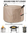 Heavy Duty Tough As Nails Round Fire Pit Cover 23 Inch Diameter 16 Inch Height Waterproof 600D Oxford Fabric