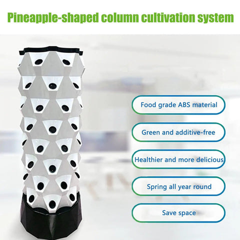 Vertical Hydroponics Tower Kit With 10 Tiers For Indoor Garden Enthusiasts shown with modular stackable system