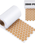 Top Shelf Bulk Pack 2000 Self Adhesive Cork Bumper Pads For Cabinet Doors Furniture Protectors Scratch Resistant Cushions, 1/2 inch diameter.