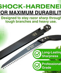 Japanese Pruning Saw With Fluorine Coated High Carbon Steel Blade 9.4 Inch Tooth Pitch 7.5 Millimeter Smooth Pull Cuts That Bite