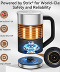 Electric Milk Frother Stainless Steel 8.4oz Capacity Hot And Cold Foam Maker 3 In 1 Auto Frother with safety features