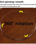 Heavy Duty 30 Inch Lazy Susan Turntable Built Different With Premium Solid Teak Wood Spins Smooth For Effortless 360 Service Making Family Dinners Total Snap Tonight, displaying 360° rotation feature.