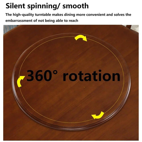 Heavy Duty 30 Inch Lazy Susan Turntable Built Different With Premium Solid Teak Wood Spins Smooth For Effortless 360 Service Making Family Dinners Total Snap Tonight, displaying 360° rotation feature.