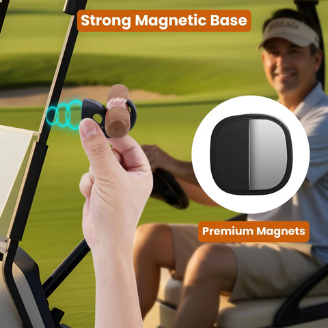 Magnetic Cigar Holder For Golf Cart Two Pack With Super Strong Magnet And Non Slip Silicone Grip shown attached to cart