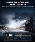Person using Beast Bright Rechargeable Tactical Flashlight 2000 Lumens, 5000mAh USB-C Powered LED Light in snowy conditions.