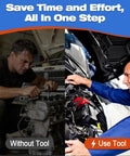 Shop Floor Certified Rear Suspension Bushing Removal And Installation Kit With Air Hydraulic Pump shown in mechanic workshop images.