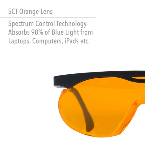 Blue Light Blocking Computer Glasses With SCT Orange Lens For Eye Strain Relief And All Day Comfort Reducing Screen Fatigue On Laptops Desktops And Tablets