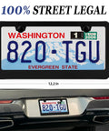Set Of Two Matte Black Aluminum License Plate Frames For Front And Rear With Narrow Bezel And Rounded Corners Corrosion Resistant Finish Includes Screws Caps And Washers A Slick Durable Upgrade For Your Ride on car