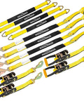 Heavy Duty Car Tie Down Kit With Snap Hooks 10,000 Lb Break Strength 3,333 Lb Working Load Includes 4 Pack 36 Inch Axle Straps