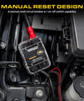 Hella Heavy Duty Built Rugged 60Amp Marine Circuit Breaker With Waterproof Sealed Cover Battery Disconnect Switch mounted in vehicle.