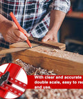 Man using 4 In 1 Router Milling Groove Bracket And Circle Cutting Jig Made Of Durable Aluminum Alloy with scale guide in workshop
