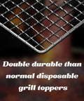 Close-up of Disposable Grill Grates Set Of 10 For Outdoor Grills And Smokers Fits 11.8 By 15.7 Inch Baking Rack Replacement BBQ Accessories