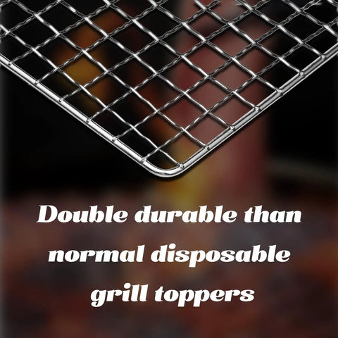 Close-up of Disposable Grill Grates Set Of 10 For Outdoor Grills And Smokers Fits 11.8 By 15.7 Inch Baking Rack Replacement BBQ Accessories