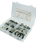 Oil Washer And Gasket Kit 160Pcs With Seven Sizes Dowty Self Centered Bonded Seal Washers In Plastic Box Pro Grade Automotive Bearings And Pumps Replacement From One Eighth Inch To One Inch