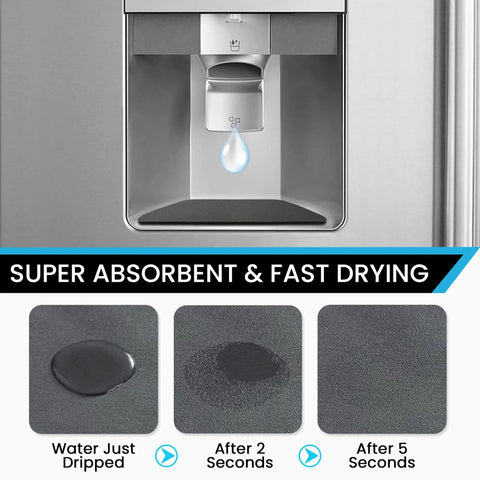 Ultra Absorbent Refrigerator Drip Pad For Water Dispenser Spills, Fast Drying Mat transition from wet to dry in 5 seconds