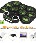 Roll Up Digital Drum Kit With 9 Silicone Pads, MIDI Ready, DTC, Built-In Dual Speakers, 2000mAh Rechargeable Battery