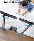 Top view of Dual Monitor Arm Stand For 22 To 32 Inch Screens Up To 22 Lbs Each, Adjustable Desk Mount With 360 Degree Swivel And Height