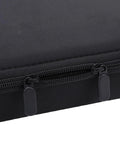 Close-up of dual zip closure on 17 Slot Billiard Ball Case With Foam Lining And Mesh Pouch Adjustable Shoulder Strap.