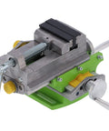 Built Like A Tank Heavy Duty 3 Inch Drill Press Vise Cross Slide with solid aluminum base and quick clamp design.