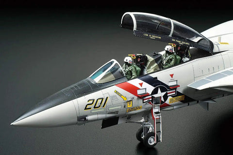 1 To 48 Scale Grumman F-14A Tomcat Model Kit For Builders Who Love DIY Airplane Builds Highly Detailed Plastic Parts Collectible Fighter Jet Kit With Realistic Cockpit Ideal Gift For Scale Model Fans showing cockpit detail