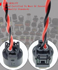 Straight Up Engine Coolant Temperature Sensor Harness Connector Plug Drop In Ready Replacement, black and red wiring, suitable for Chevy models.