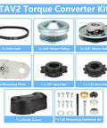 30 Series Go Kart Torque Converter Clutch Kit with pulleys, sprockets, belt, mounting plate, cover, hardware for small vehicles and mowers