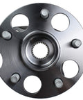 Front view of rear wheel bearing and hub assembly for AWD Toyota Highlander 2004-2013, Venza 2009-2016, Lexus RX rear axle 5 lug replacement.