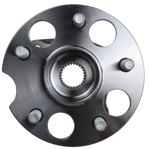 Front view of rear wheel bearing and hub assembly for AWD Toyota Highlander 2004-2013, Venza 2009-2016, Lexus RX rear axle 5 lug replacement.
