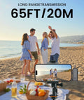 Group on beach using 3 In 1 Mini Wireless Lavalier Microphone For iPhone And Android Clip On Lapel Mic with 65ft range.