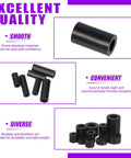 270-Piece Nylon Round Spacer Standoff Kit For M3 To M6 Screws, Black ABS Plastic With 3mm-25mm Lengths, image shows various spacers