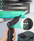 Hands Free Handheld Steam Cleaner with Handle Control One Point Six Liter Large Water Tank, 3 Level Steam Output, Dark Green