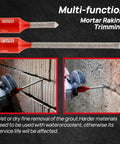 Diamond Mortar Raking Bit With Carbide Tipped Tip For Tuck Pointing And Mortar Removal in use with angle grinder on masonry