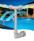 Dual Spray Pool Fountain With Lights For Above Ground And Inground Pools, High Pressure Waterfall Jets Up To 14 Feet universal fit