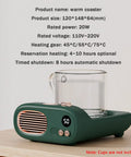 Keep Your Favorite Brew Piping Hot Desk Mug Warmer With Three Cozy Heat Levels And Gentle Glow Indicator For Home Office Coffee Cup Beverage Heater Continuously Locking In Ideal Sipping Temperatures Evergreen displayed on a wooden table.