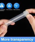 10 Pack 10ml Frozen Lab Test Tubes With Sealing Caps, Clear Plastic Vials For Laboratory Use, School Education And Research, Safe Long Term Storage, Easy Read Volume Scale, clear PP tube held by hand