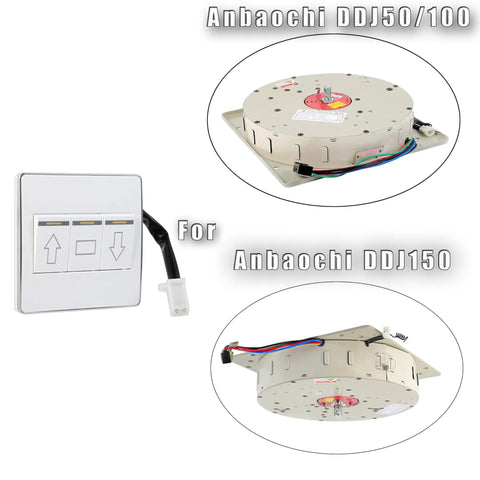 Anbaochi 10A Wall Switch For Chandelier Hoist Lifter, Electric Motor Winch Controller With Emergency Stop Button, safe wall switch for easy chandelier control.