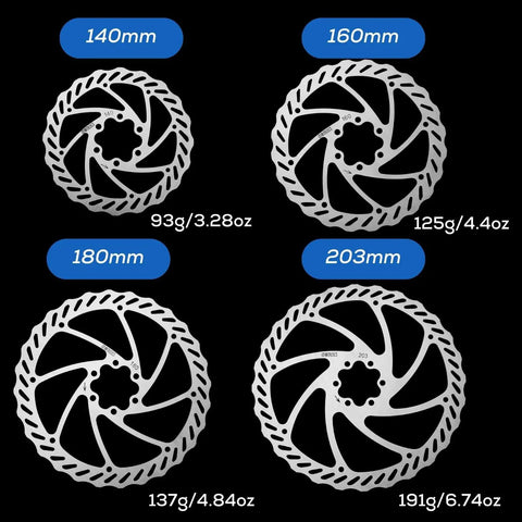 Four disc brake rotors comparison, including 160mm Disc Brake Rotor With Six Bolts For Mountain MTB BMX Road Bikes Square Hole 2mm Thick Stainless Steel Durable Performance Engineered From High Grade Stainless For Long Lasting All Weather Braking Power.