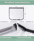 Weatherproof Magnetic EV Charger Port Cover For Ford F150 Lightning measuring 60x50cm, black and white, magnetic and velcro installation.