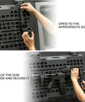 Installation of 2 Pack Tactical Gun Rack For MOLLE Panels Automotive Rifle Holder For Cars Featuring Rubber Straps