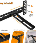 Ultra Tough Headboard Brackets For Metal Bed Frame Universal Adjustable Wall Mount Kit With Footboard Extension Solid Steel Black Finish installation guide with detailed parts.