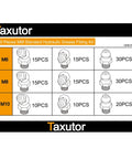 Metric Hydraulic Zerk Grease Fitting Assortment Kit 160 Piece With M6 M8 M10 Straight 45 Degree 90 Degree Angled Fittings