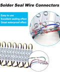 Ultra Bright Dope 200 Pack 12V RGB LED Modules 5050 SMD Color Changing Lights 100ft Waterproof IP65 Multicolor Illumination.