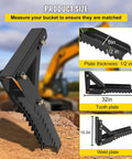 32 Inch Backhoe Thumb Durable Half Inch Steel Plate Excavator Claw Attachment For Tractors And Heavy Equipment Built For Tough Digging Grading And Material Handling On Job Sites Worksite Ready shown with size specifications
