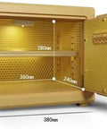 Compact Home Safe With Digital Keypad Small Keyless Lock Box For Quick Grab And Go Access 3 To 8 Digit PIN Heavy Duty Steel Security Safe For Bedroom Office Or Closet, open view showing interior size and layout