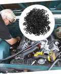Spring Steel Wave Washers Kit, 500-Piece Assortment For Electrical And Automotive Repairs, Elastic Gaskets To Prevent Bolt Loosening, Sealing Washers For Household Appliances And DIY Projects, black wave washers in engine bay