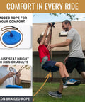 Backyard Zip Line Kit For Kids And Adults 100 Feet With One Quarter Inch Stainless Steel Cable 350 Pound Capacity Cushioned Seat