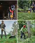 Various workers using DEWALT tools powered by Car Battery Charger For 12V And 20V Max Lithium Batteries on the go.